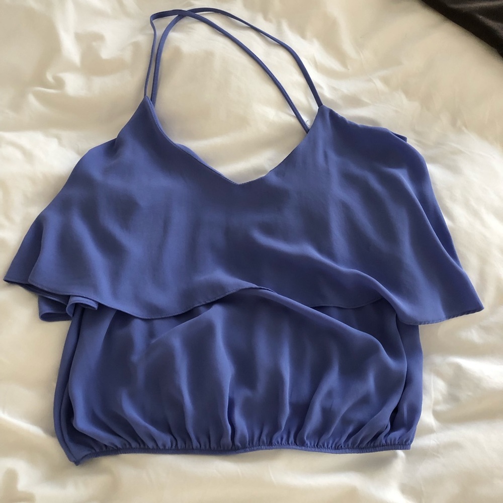 Lavender Purple Flowy Crop Top